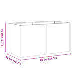 Fioriera 80x40x40 cm in Acciaio Zincato