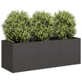 Fioriera Nera 120x40x40 cm Acciaio Laminato a Freddo