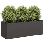 Fioriera Nera 120x40x40 cm Acciaio Laminato a Freddo