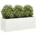 Fioriera Bianca 120x40x40 cm in Acciaio Laminato a Freddo