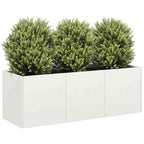Fioriera Bianca 120x40x40 cm in Acciaio Laminato a Freddo