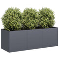 Fioriera Antracite 120x40x40 cm Acciaio laminato a freddo