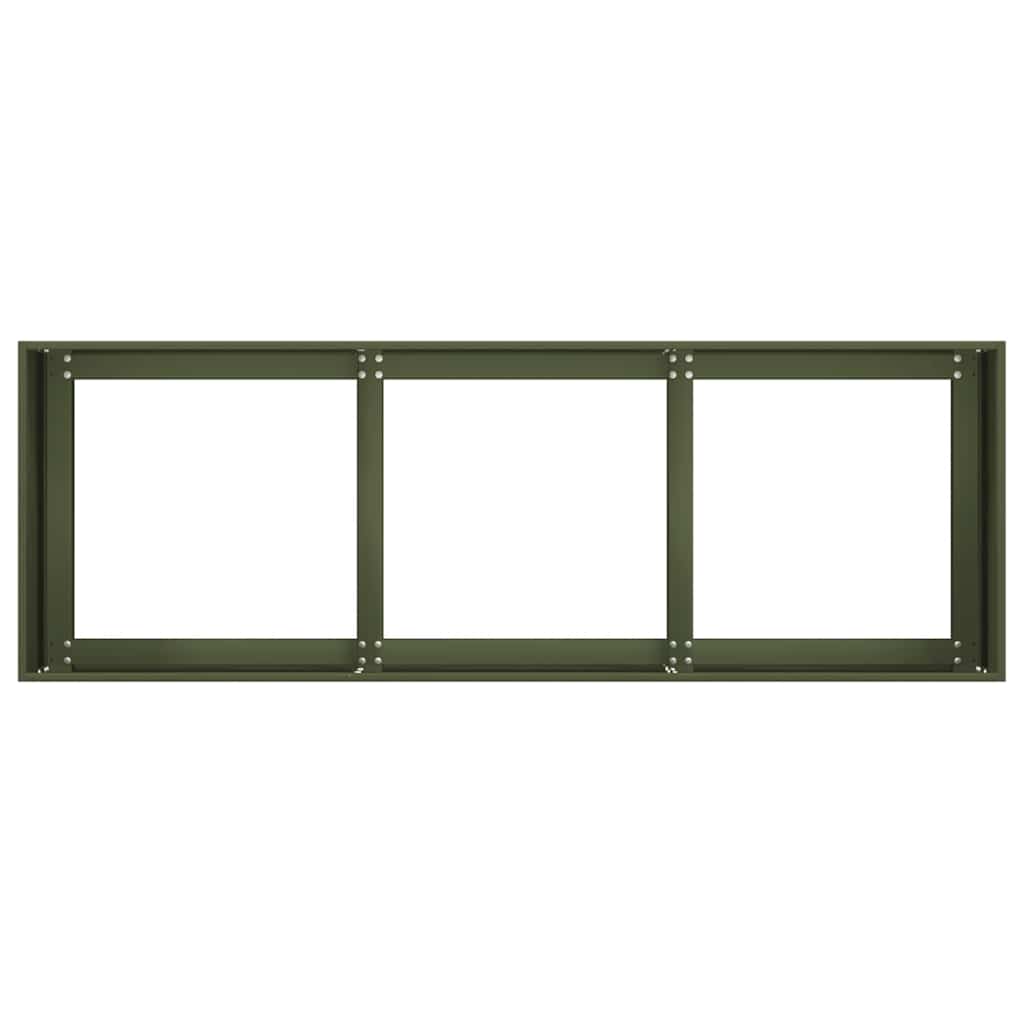 Fioriera Verde Oliva 120x40x40 cm in Acciaio Laminato a Freddo