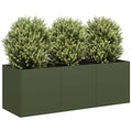 Fioriera Verde Oliva 120x40x40 cm in Acciaio Laminato a Freddo