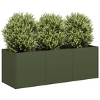 Fioriera Verde Oliva 120x40x40 cm in Acciaio Laminato a Freddo