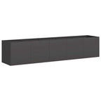 Fioriera Nera 200x40x40 cm Acciaio Laminato a Freddo