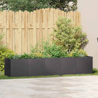 Fioriera Nera 200x40x40 cm Acciaio Laminato a Freddo