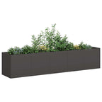 Fioriera Nera 200x40x40 cm Acciaio Laminato a Freddo