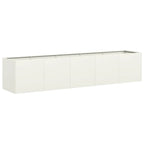 Fioriera Bianca 200x40x40 cm in Acciaio Laminato a Freddo
