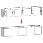 Fioriera Antracite 200x40x40 cm Acciaio laminato a freddo