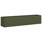 Fioriera Verde Oliva 200x40x40 cm in Acciaio Laminato a Freddo