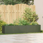 Fioriera Verde Oliva 200x40x40 cm in Acciaio Laminato a Freddo