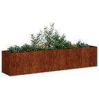 Fioriera Arrugginita 200x40x40 cm in Acciaio Corten