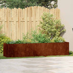 Fioriera Arrugginita 200x40x40 cm in Acciaio Corten