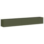Fioriera Verde Oliva 280x40x40 cm in Acciaio Laminato a Freddo