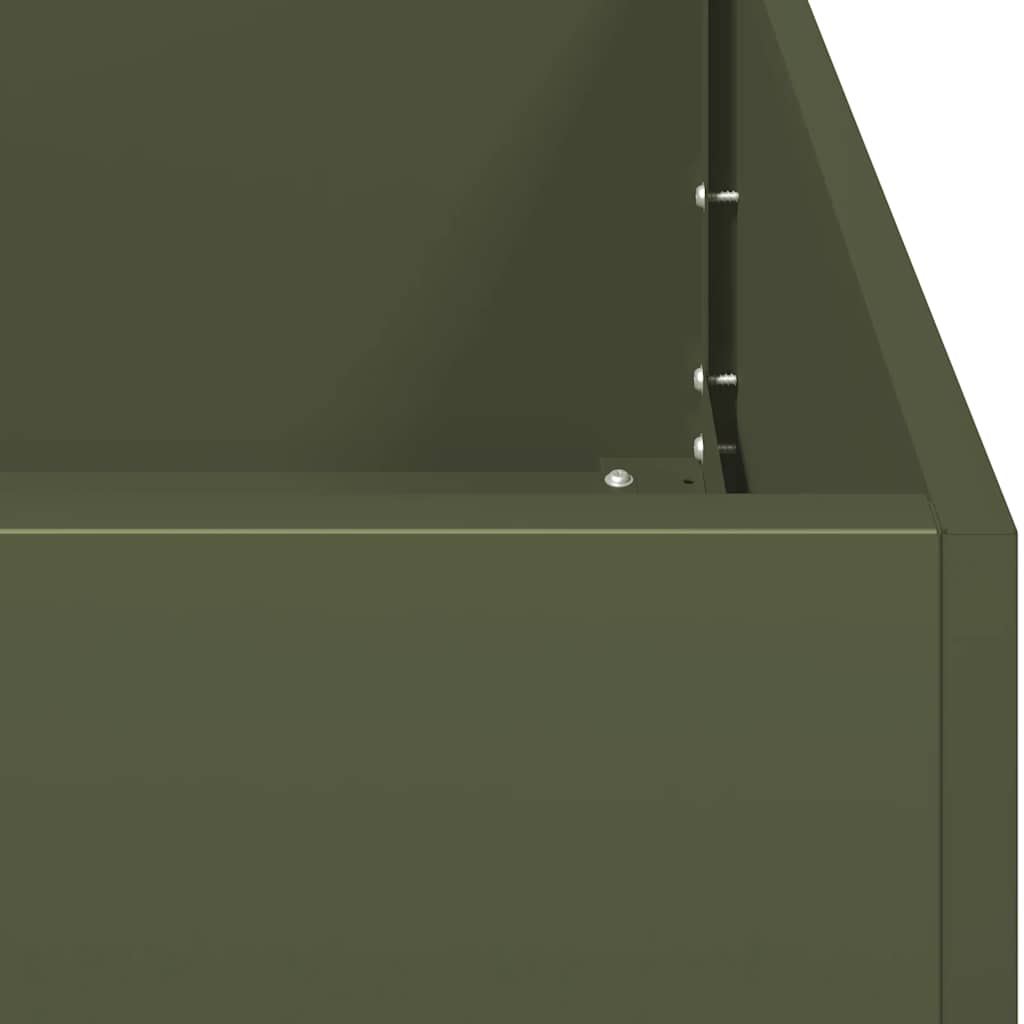 Fioriera Verde Oliva 280x40x40 cm in Acciaio Laminato a Freddo