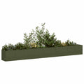Fioriera Verde Oliva 360x40x40 cm in Acciaio Laminato a Freddo