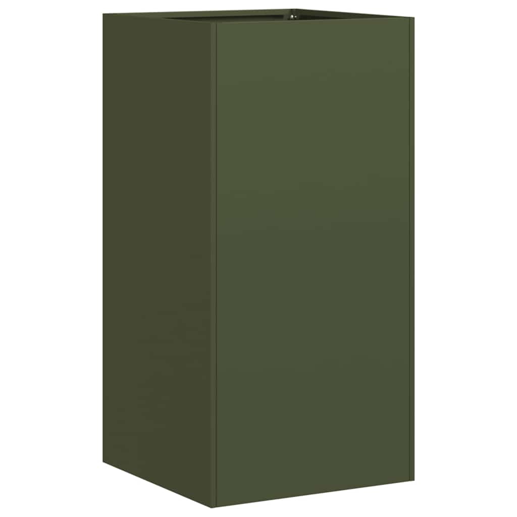 Fioriera Verde Oliva 40x40x80 cm in Acciaio Laminato a Freddo