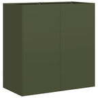 Fioriera Verde Oliva 80x40x80 cm in Acciaio Laminato a Freddo