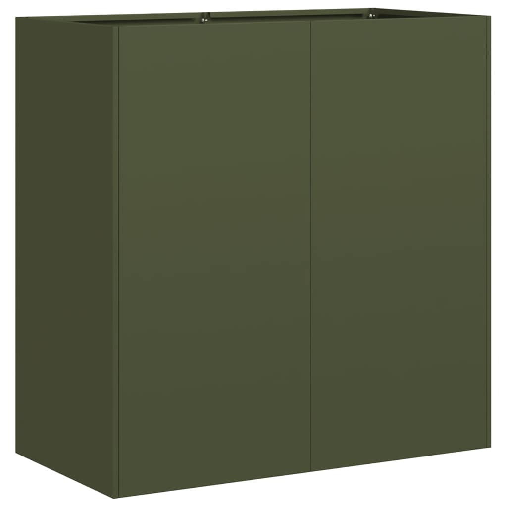 Fioriera Verde Oliva 80x40x80 cm in Acciaio Laminato a Freddo