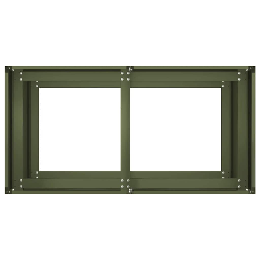 Fioriera Verde Oliva 80x40x80 cm in Acciaio Laminato a Freddo