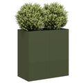 Fioriera Verde Oliva 80x40x80 cm in Acciaio Laminato a Freddo
