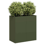 Fioriera Verde Oliva 80x40x80 cm in Acciaio Laminato a Freddo