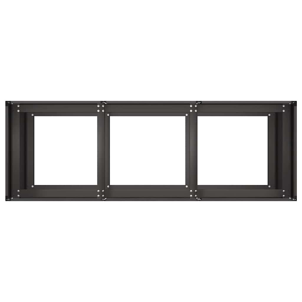 Fioriera Nera 120x40x80 cm in Acciaio Laminato a Freddo