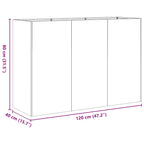 Fioriera Nera 120x40x80 cm in Acciaio Laminato a Freddo