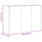 Fioriera Antracite 120x40x80 cm in Acciaio Laminato a Freddo
