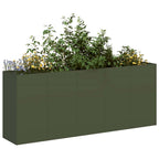 Fioriera Verde Oliva 200x40x80 cm in Acciaio Laminato a Freddo