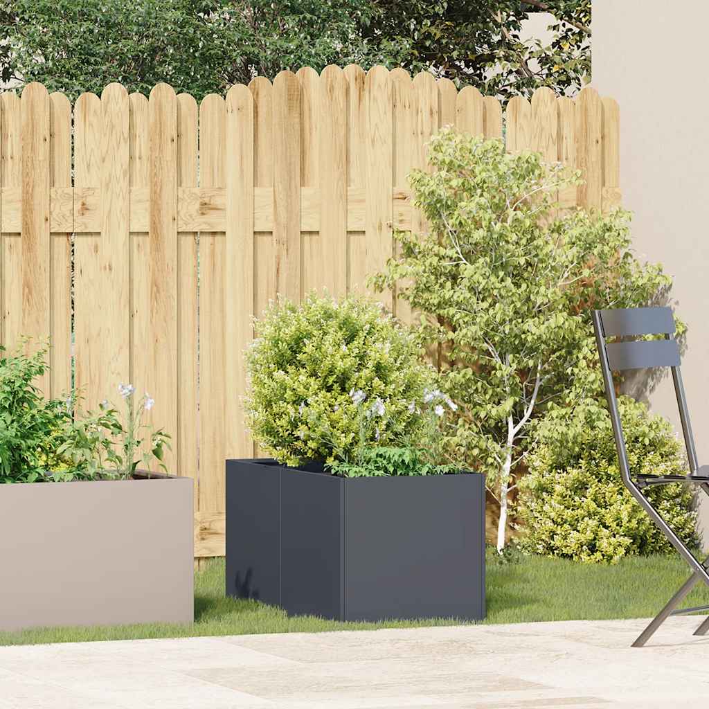 Fioriera Antracite 40x80x40 cm in Acciaio Laminato a Freddo