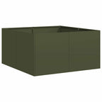 Fioriera Verde Oliva 80x80x40 cm in Acciaio Laminato a Freddo