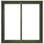 Fioriera Verde Oliva 80x80x40 cm in Acciaio Laminato a Freddo