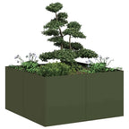 Fioriera Verde Oliva 80x80x40 cm in Acciaio Laminato a Freddo