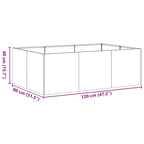Fioriera Antracite 120x80x40 cm in Acciaio