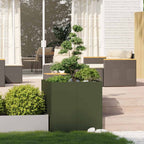 Fioriera Verde Oliva 80x80x80 cm in Acciaio