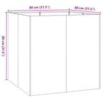 Fioriera Verde Oliva 80x80x80 cm in Acciaio