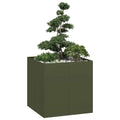 Fioriera Verde Oliva 80x80x80 cm in Acciaio