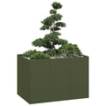 Fioriera Verde Oliva 120x80x80 cm in Acciaio