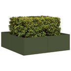 Fioriera Verde Oliva 100x100x30 cm in Acciaio