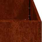 Fioriera Arrugginita 100x100x30 cm in Acciaio Corten