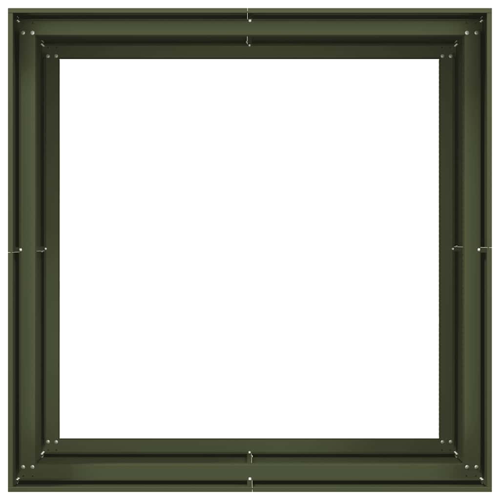 Fioriera Verde Oliva 100x100x80 cm in Acciaio