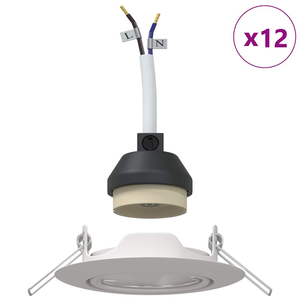 Spotlight 12 pcs Bianco 9 x 9 x 2.5 cm Metallo