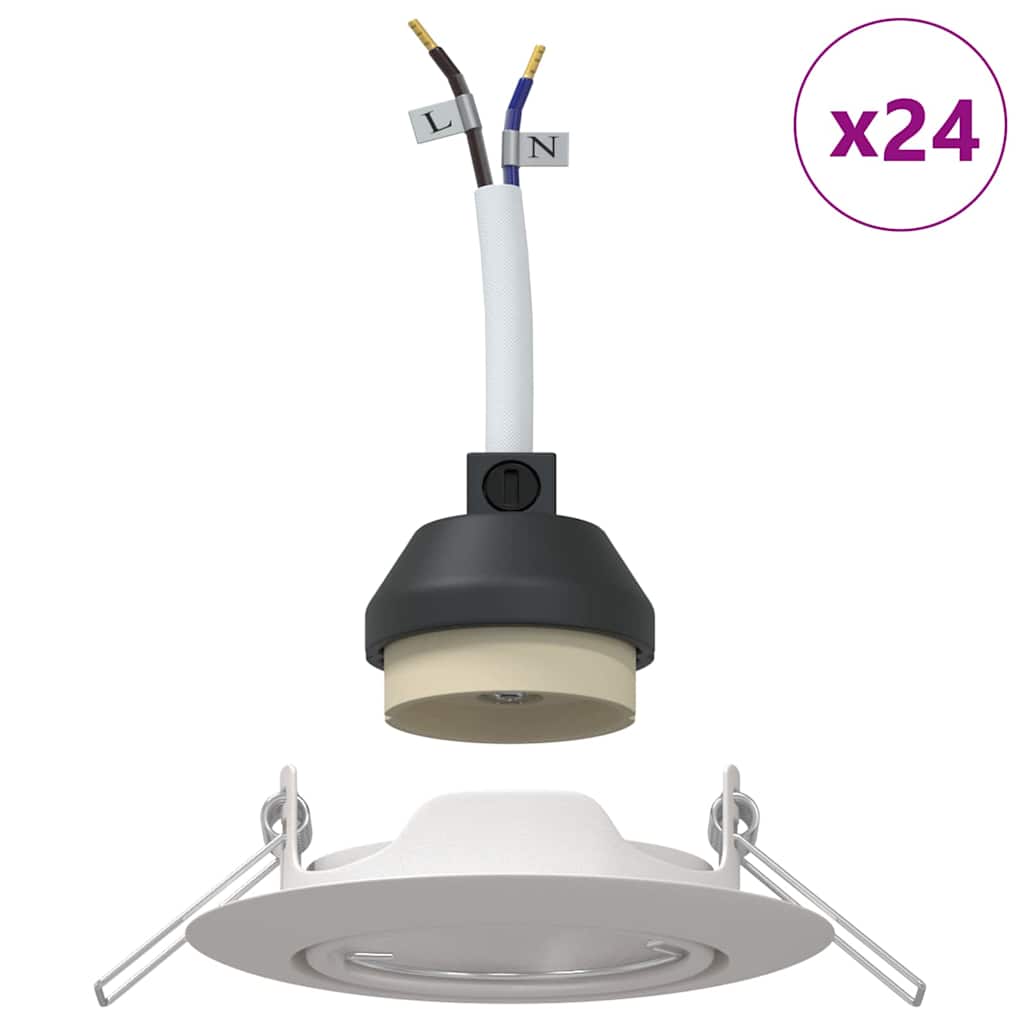 Spotlight 24 pcs Bianco 9 x 9 x 2.5 cm Metallo