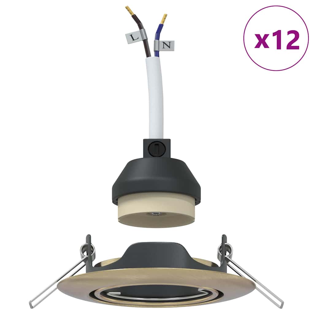 Spotlight 12 pcs Ottone 9 x 9 x 2.5 cm Metallo