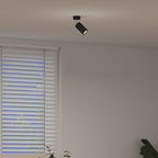 Faretto da soffitto con i riflettori Nero 6 x 6 x 16 cm Metallo