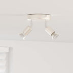 Faretto da soffitto con i riflettori Nichel 12 x 8 cm Acciaio
