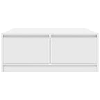 Tavolino da Salotto con Cassetti Bianco 100x100x40 cm