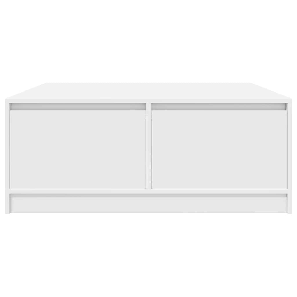 Tavolino da Salotto con Cassetti Bianco 100x100x40 cm